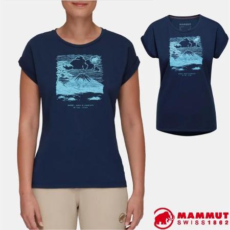 【瑞士 MAMMUT 長毛象】女款 Mountain 輕量吸濕排汗短袖休閒衫/1017-04112-5118 海洋藍✿30E010